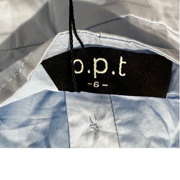 O.P.T Sloane Cotton Button-Up Dress Sleeveless Light Blue Size 6 NWT - Picture 10 of 12